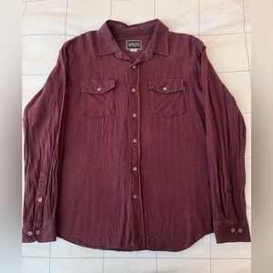 Burgundy L Valor Flannel Button-Up Shirt